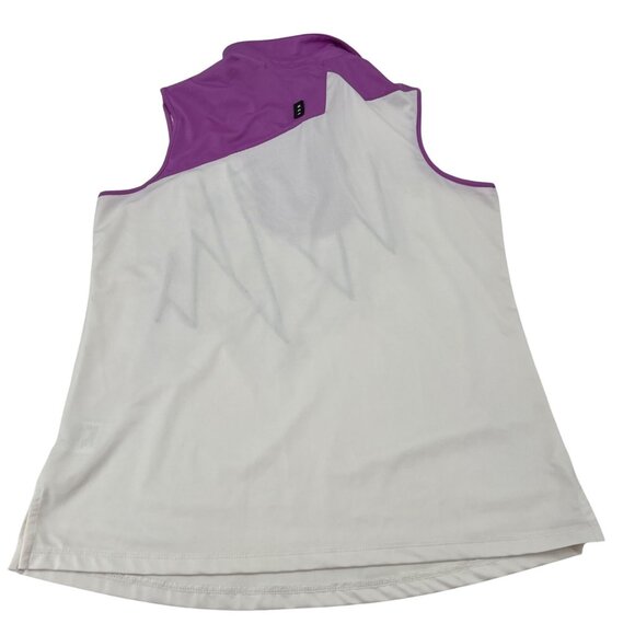 Jamie Sadock Womens Sleeveless Golf Shirt Purple & White Zigzag Design Size M - Picture 6 of 6